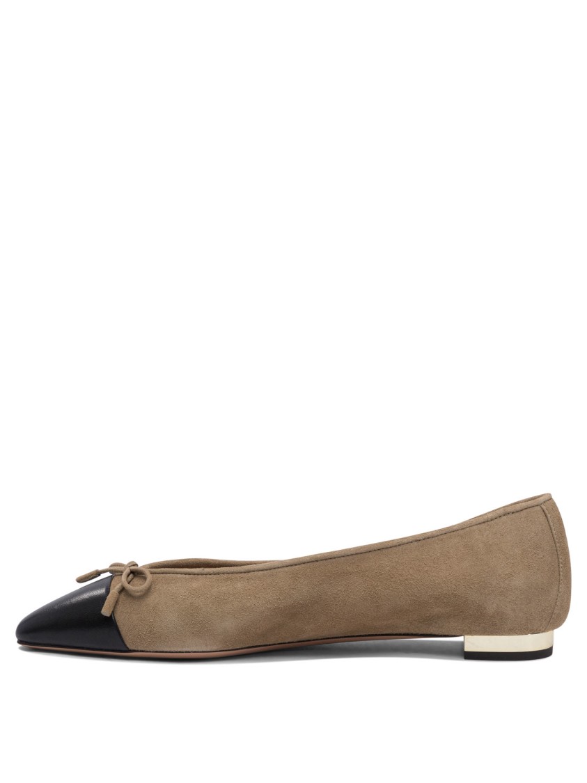 Aquazzura Soft Suede Ballerinas In Brown