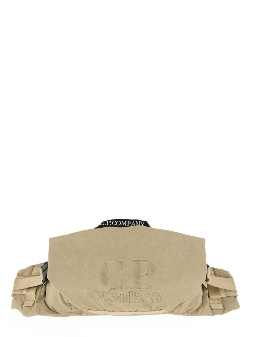 Shop C.p. Company Textured Canvas Pouch In Neutrals