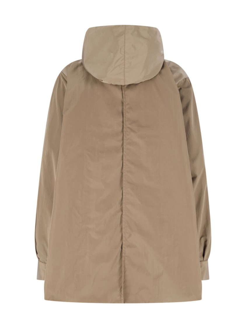 Kimono Rain Reversible Raincoat – Beige/black In Neutrals