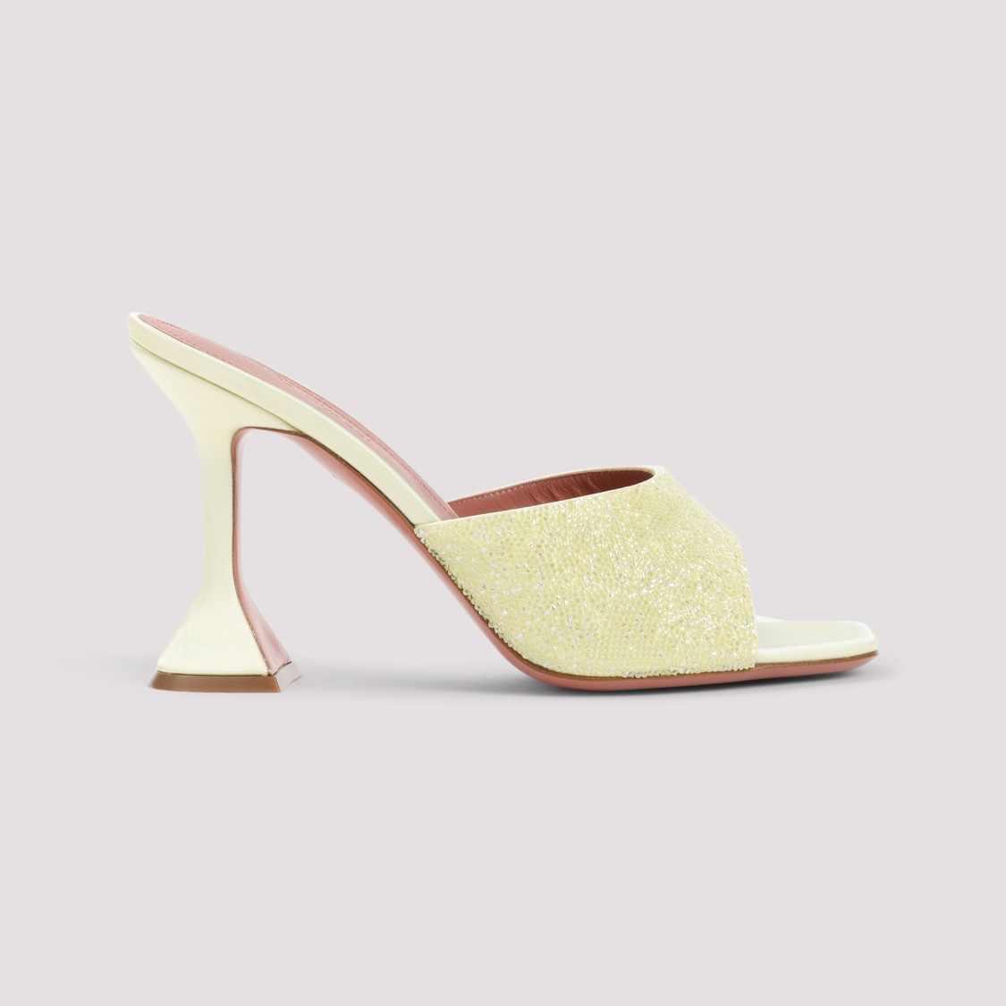 Shop Amina Muaddi Lupita Crystal Dust 95 Sandals In Neutrals