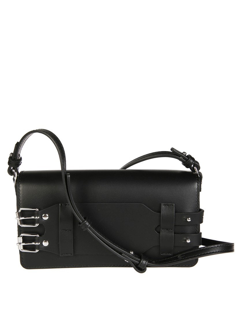 Mm6 Maison Margiela Mm6 By Maison Margiela Crossbody Bag With Design And Adjustable Strap In Black