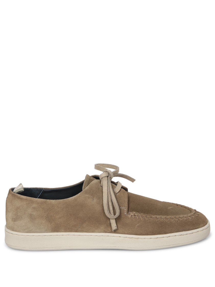Officine Creative Herbie Lead Lace Suede Brown Loafer In Brown