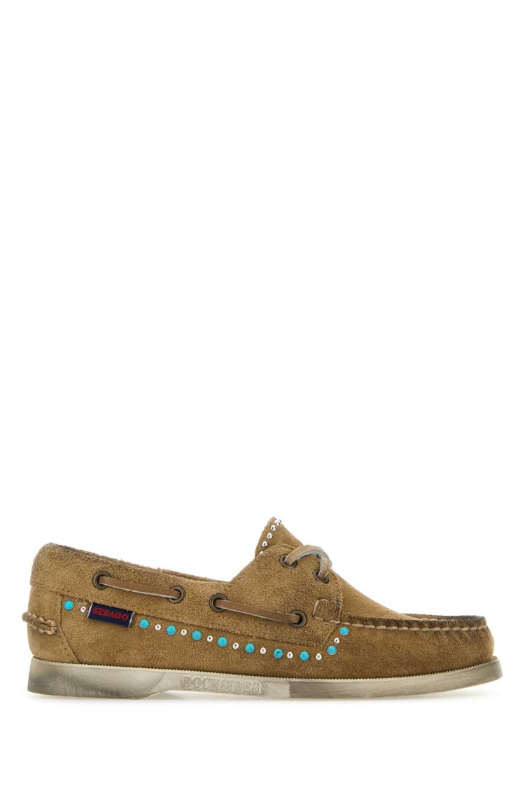 Sebago Camel Suede Portland Flesh Out Loafers In Brown