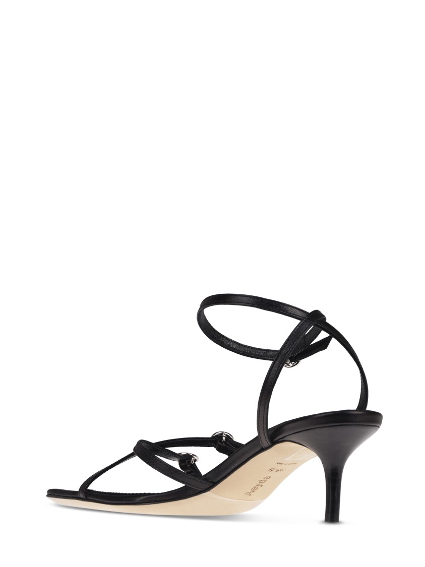 Aeyde Nappa Leather Sandals With Pointed Toe In Black
