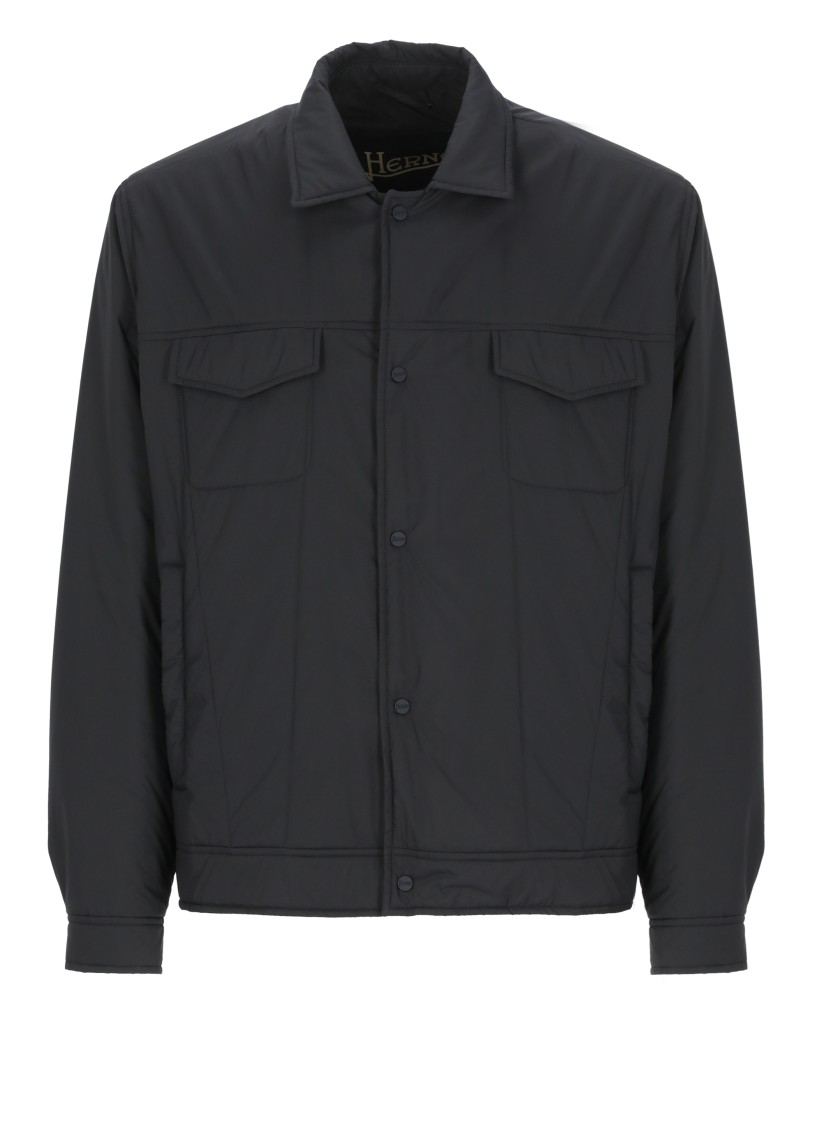 Herno Classic Blue Padded Jacket In Grey