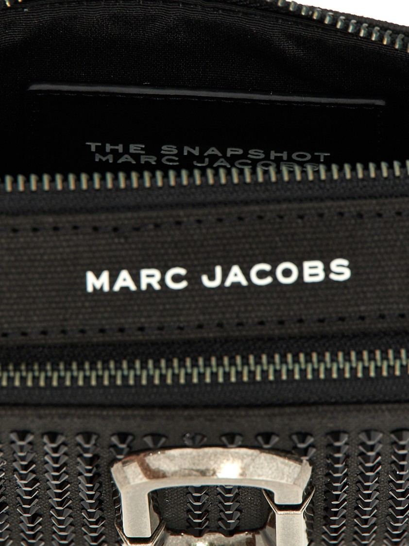Marc Jacobs 'the Crystal Canvas Snapshot' Crossbody Bag In Black