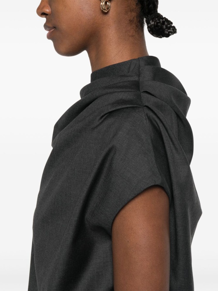 Shop Loulou Studio Anthracite Grey Lyra Blouse In Black