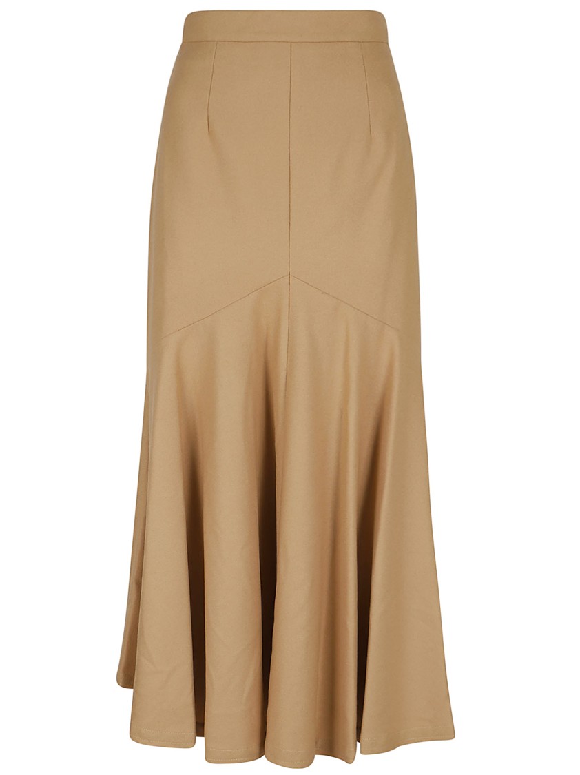 Patou Wool-blend Midi Mermaid Skirt In Brown