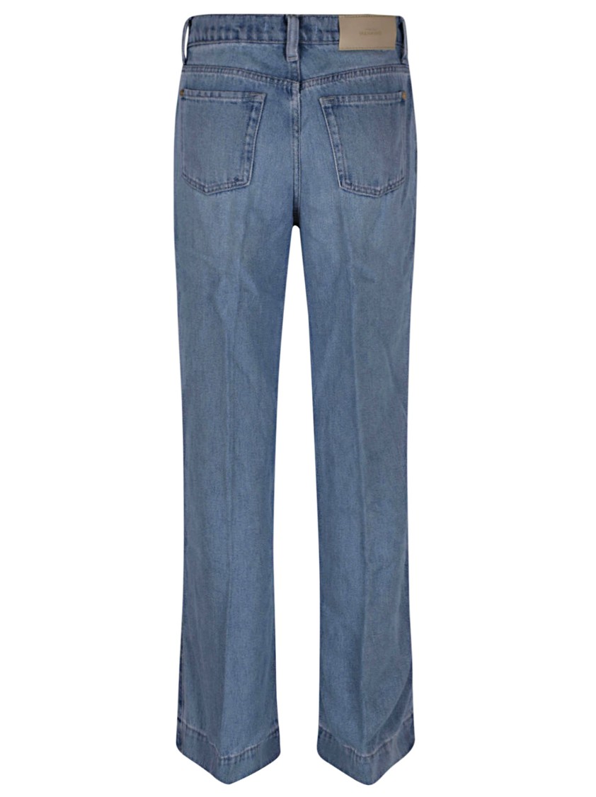 7 For All Mankind High-waisted Tencel-cotton Flared Jeans In Blue