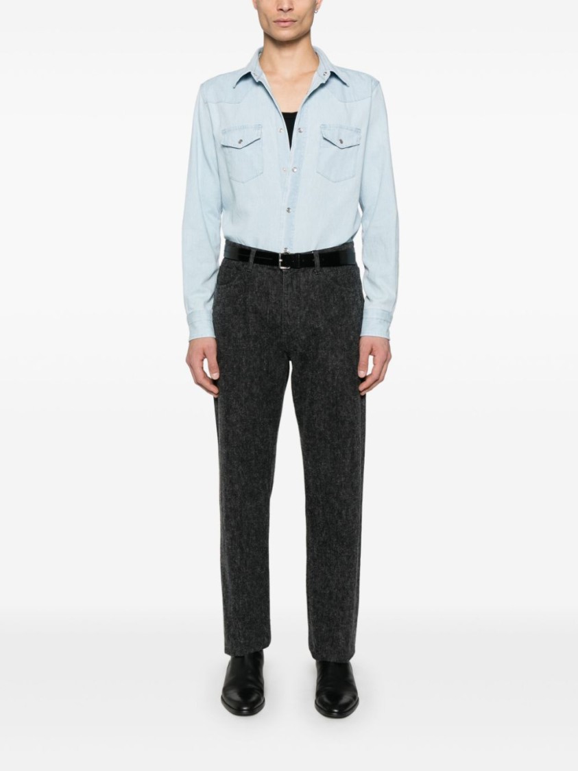 Shop Tom Ford Light Blue Cotton Shirt