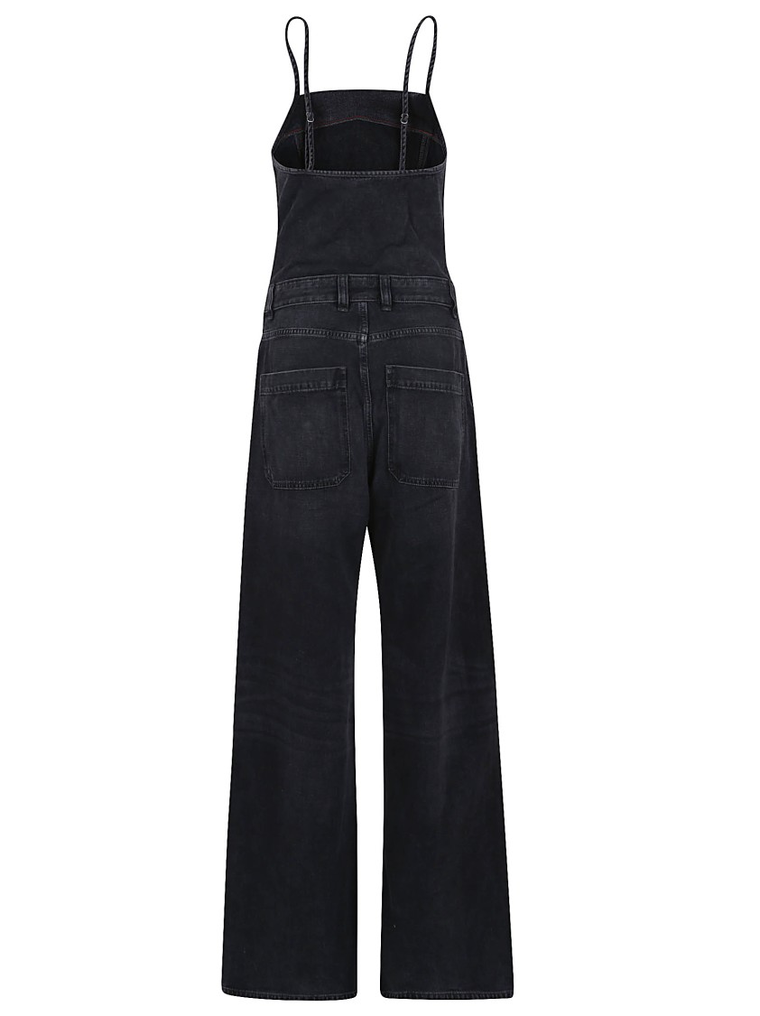 Shop Diesel Fitted Black Jumpsuit With Wide-leg Silhouette