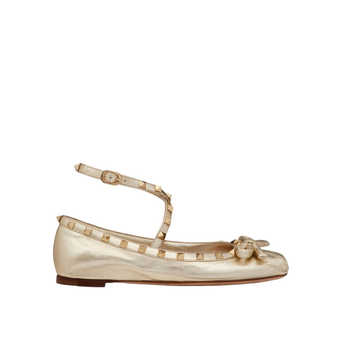 Shop Valentino Ballerina Flats In Gold