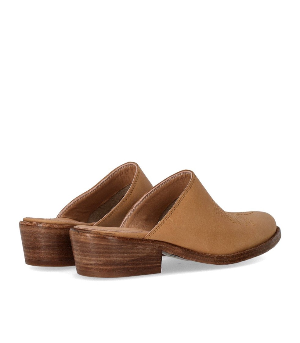 Duccio Del Duca Maverik Western Tan Mule In Brown
