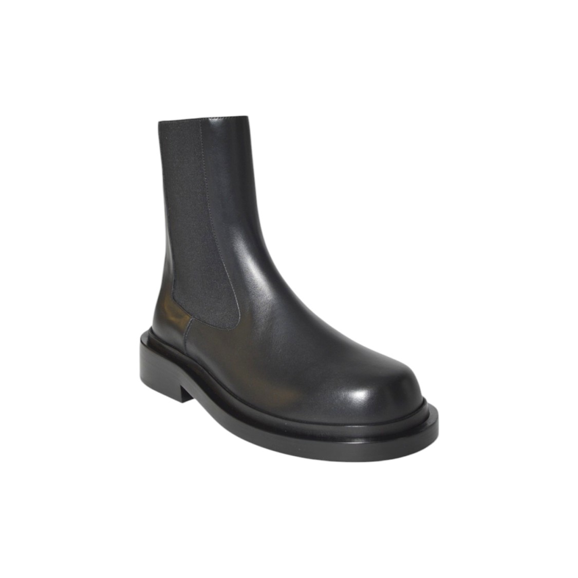 Jil Sander Chunky Sole Ankle Boot With Elastic Side Panels In Black