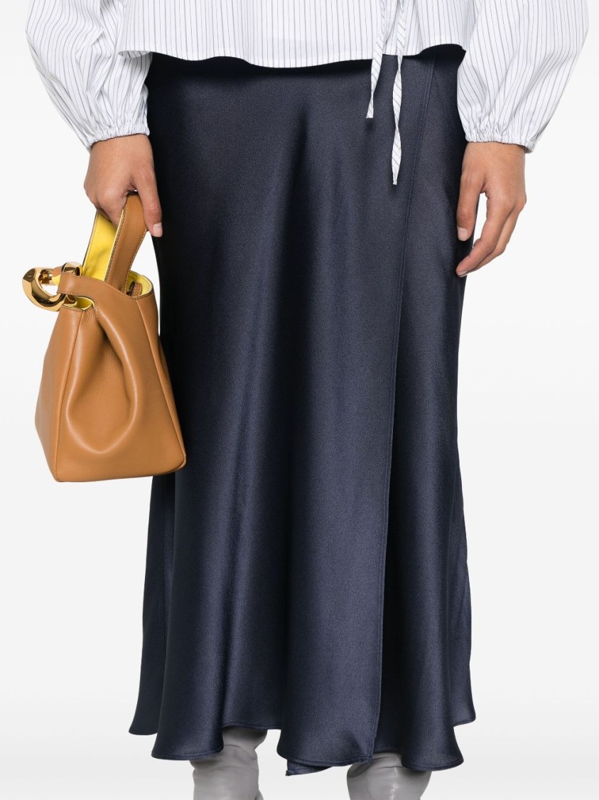 Semicouture Semi Couture Flowing Blue Wrap Maxi Skirt In Blue