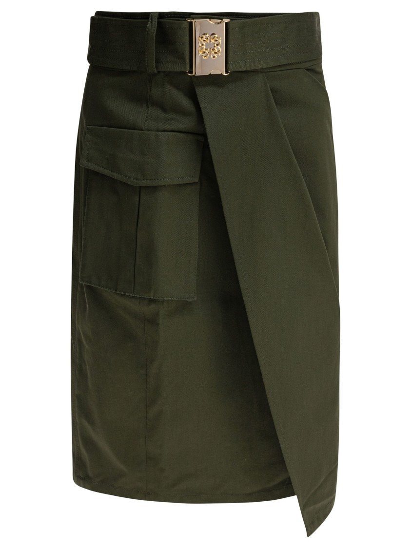 Elie Saab Asymmetrical Wrap Skirt In Green