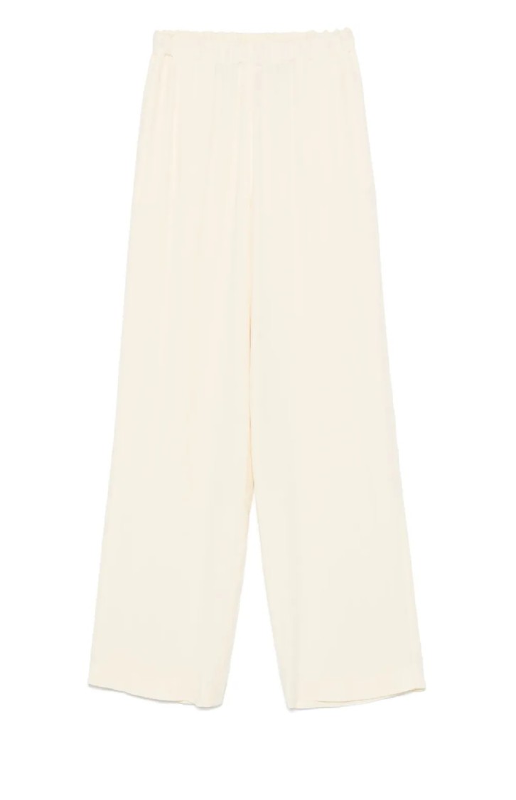 Fabiana Filippi Wide-leg Pants With Elastic Waistband In White