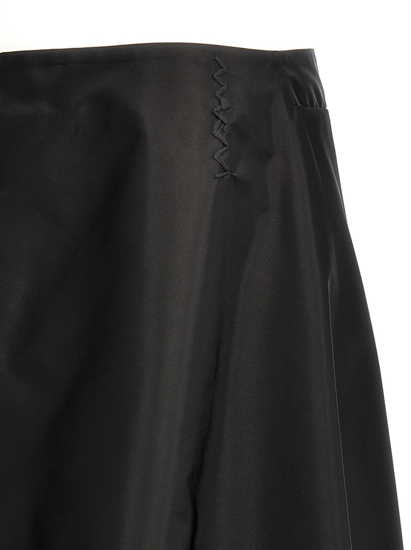 Marni Flowing Black Nylon Skirt In Black
