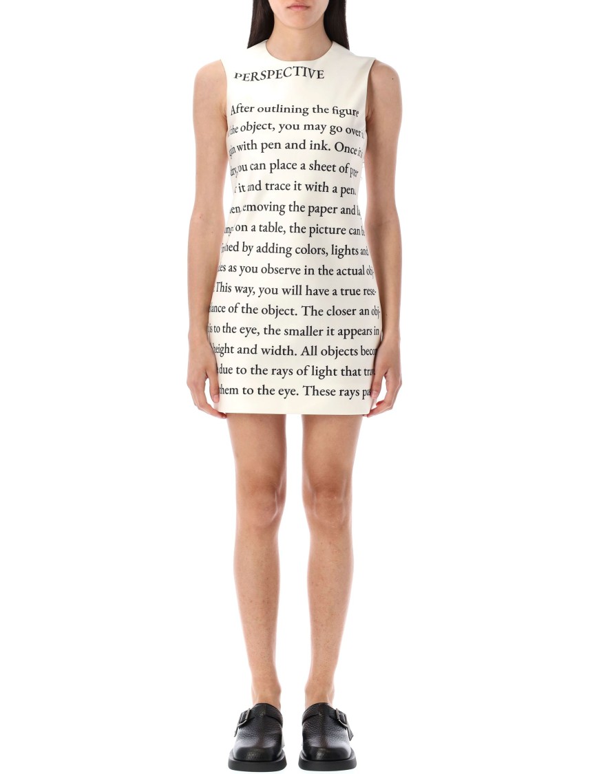Jw Anderson Off-white Text Print Shift Minidress