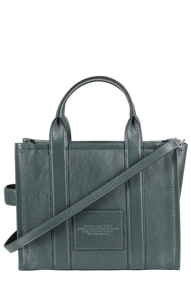 Marc Jacobs Structured Green Full-Grain Leather Medium Tote