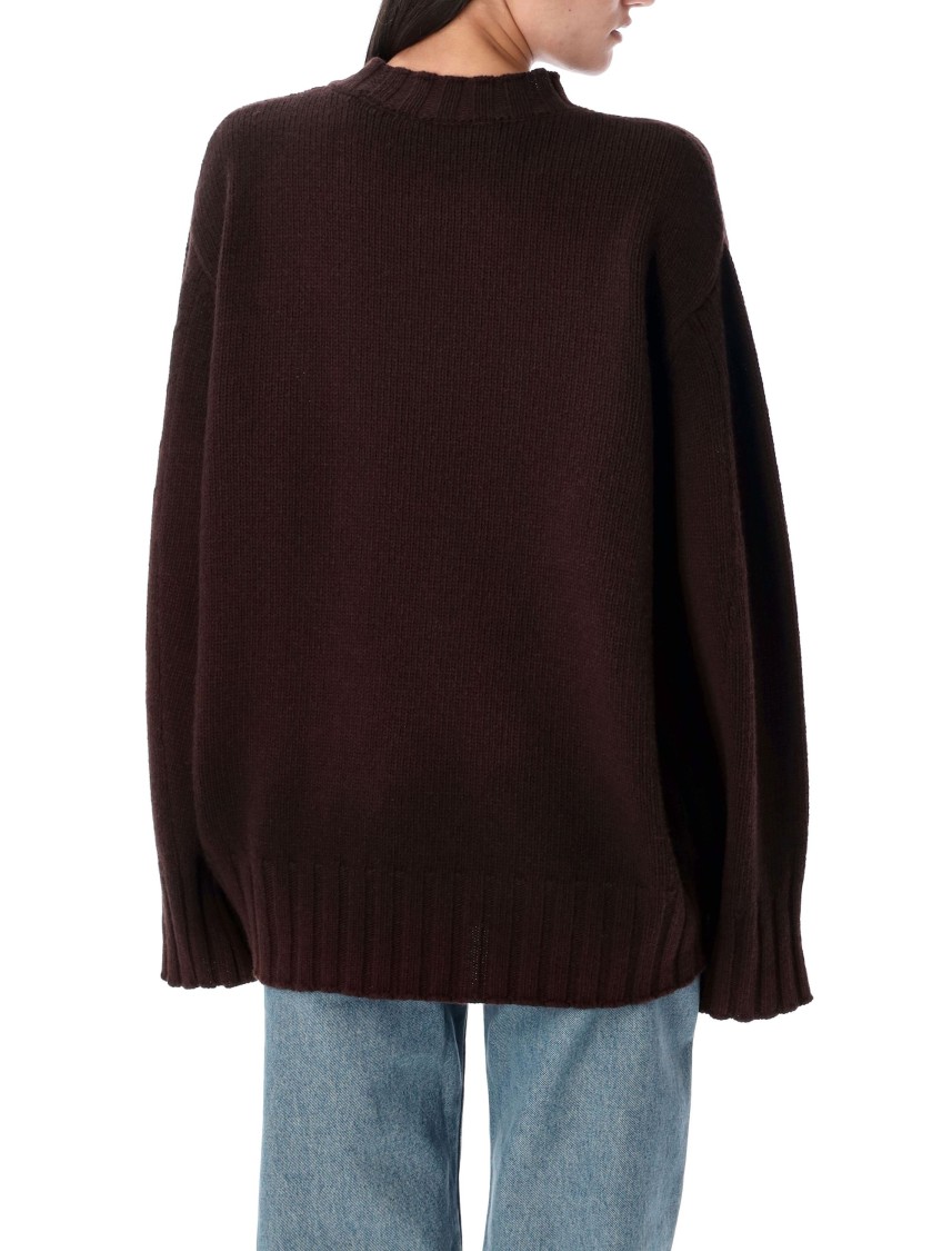Attico Brown Wool And Cashmere Sweater In Black