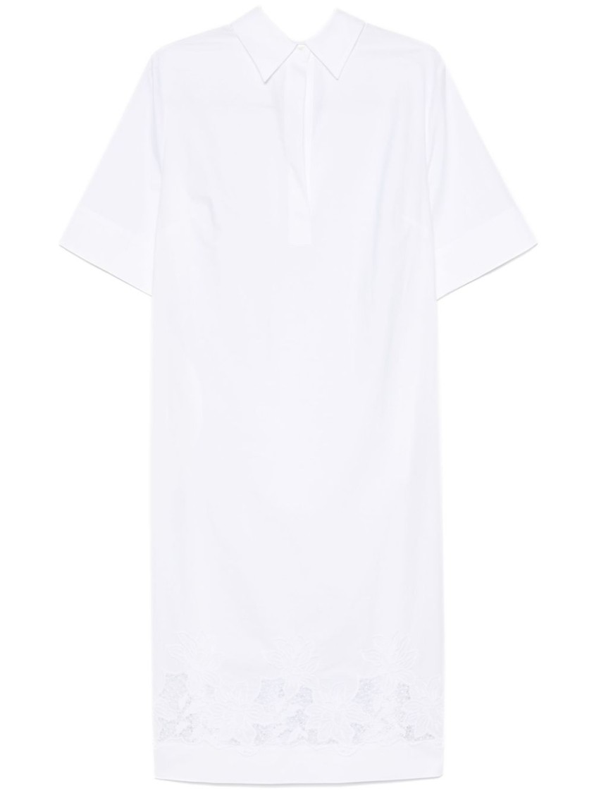 P.a.r.o.s.h Parosh White Midi Dress With Classic Collar In White