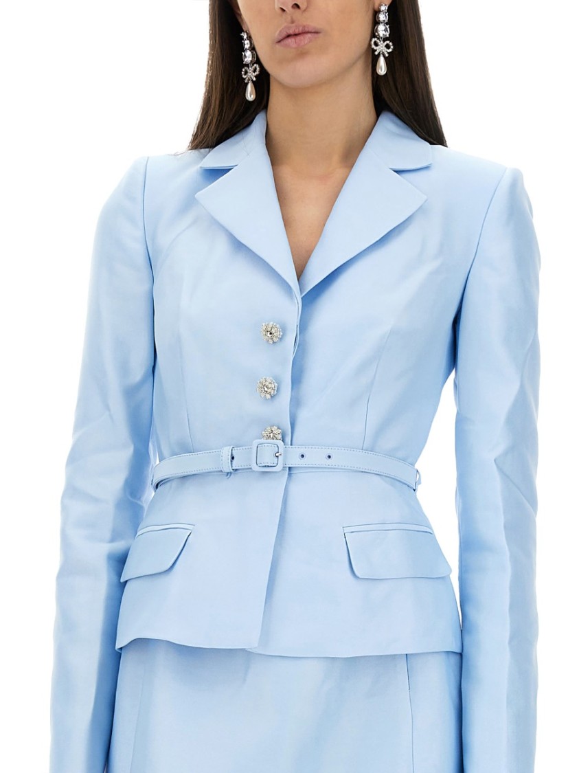 Self-portrait Midi Taffeta Dress In Blue