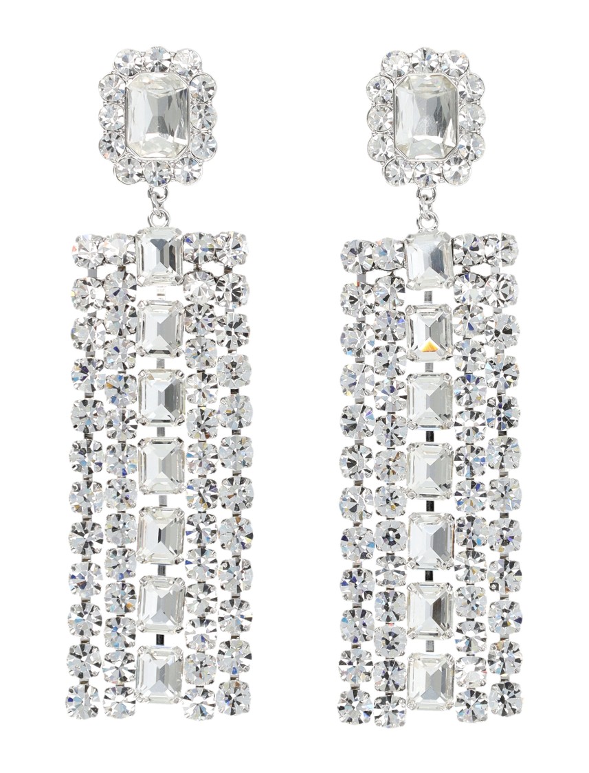 Self-portrait Multi Crystal Droplet Jewelry Silver In Metallic