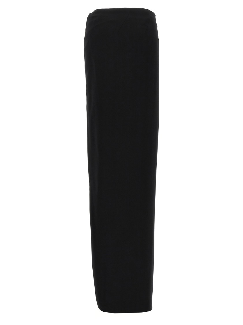 Ann Demeulemeester Black Leather Skirt In Black