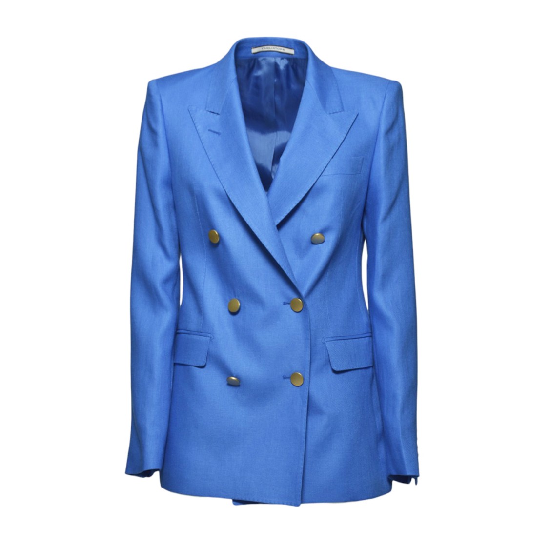 TAGLIATORE TAGLIATORE J-PARIGI DOUBLE-BREASTED JACKET IN ROYAL BLUE LINEN TWILL
