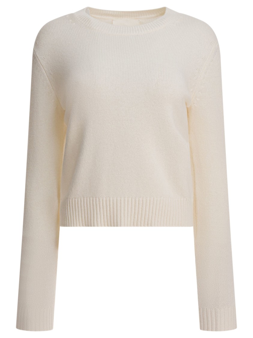 Lisa Yang Beige Knitted Cashmere Sweater In White