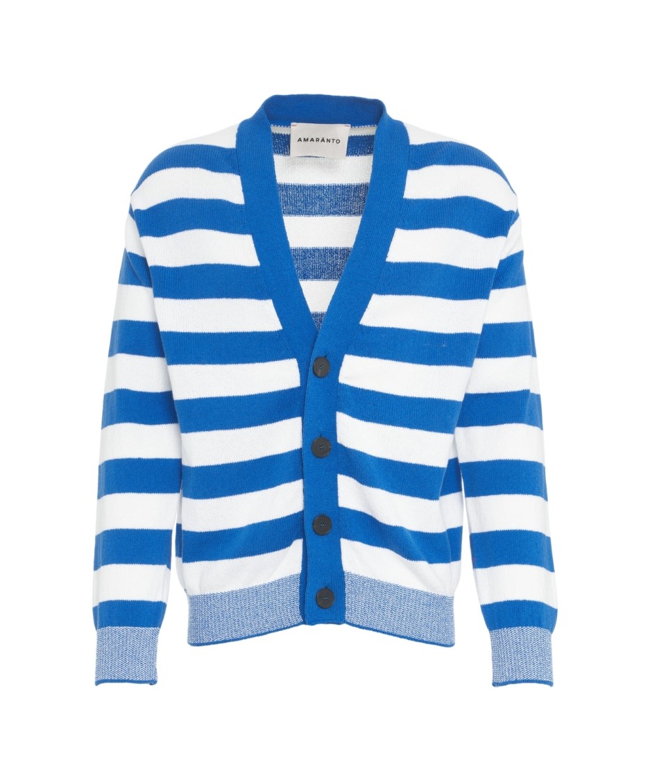 AMARANTO AMARANTO V-NECK CLASSIC STRIPED CARDIGAN 