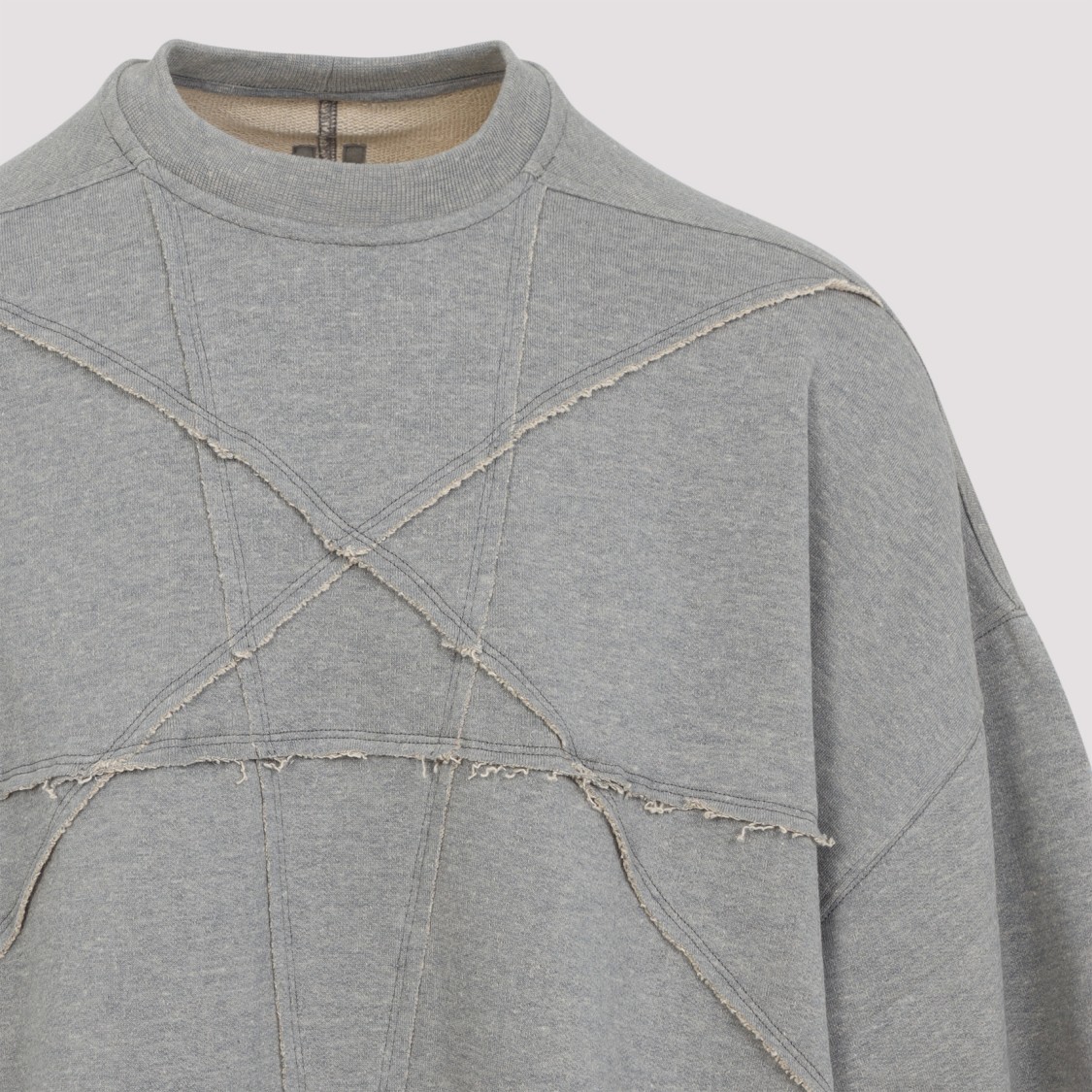 Rick Owens Drkshdw Asymmetric Hem Cotton Fleece T-shirt In Gray