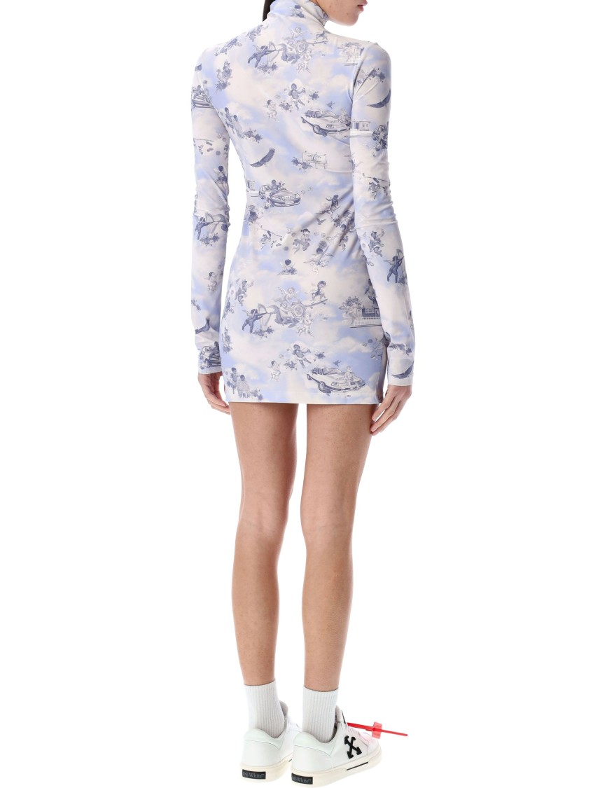 Off-white Fresco Short Dress In Blue