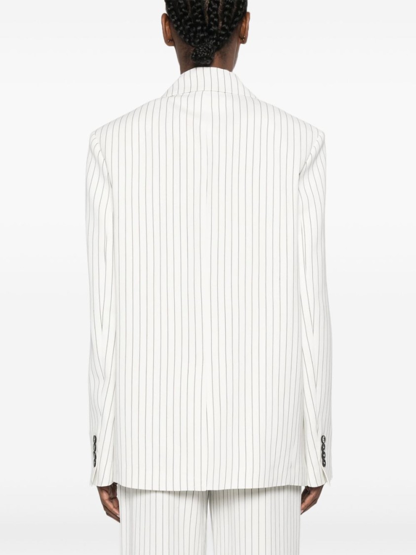 Shop Loulou Studio White Striped Blazer