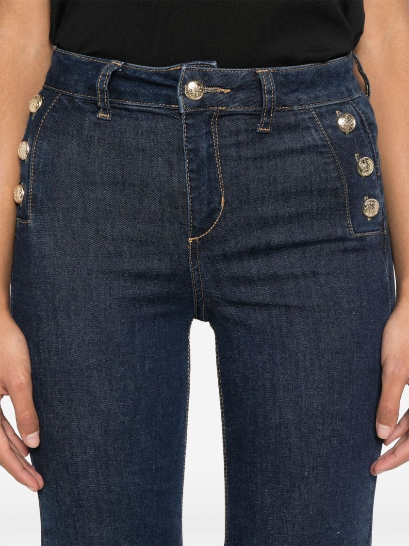 Shop Liu •jo Liu Jo Flared High-waist Jeans In Blue