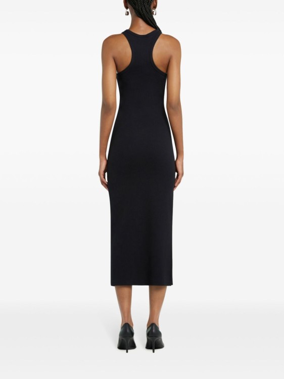 Courrèges Ribbed Black Midi Dress in Black | THE LIST