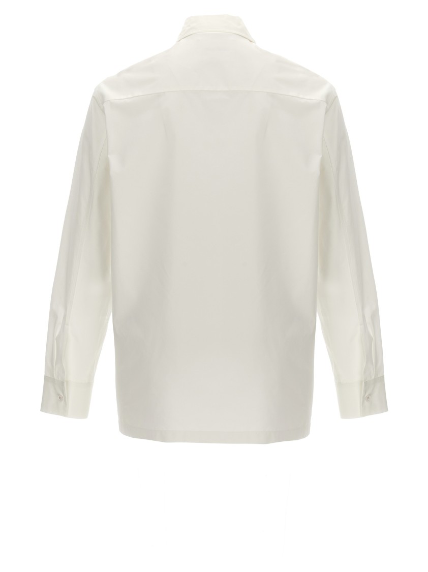 Jil Sander White Cotton Oversized Shirt In Red