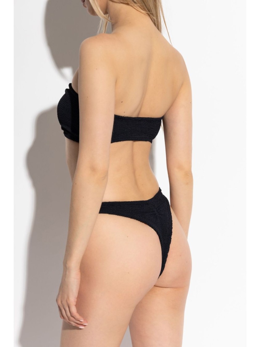 Hunza G Bandeau Bikini Set With Knot Detail In Black