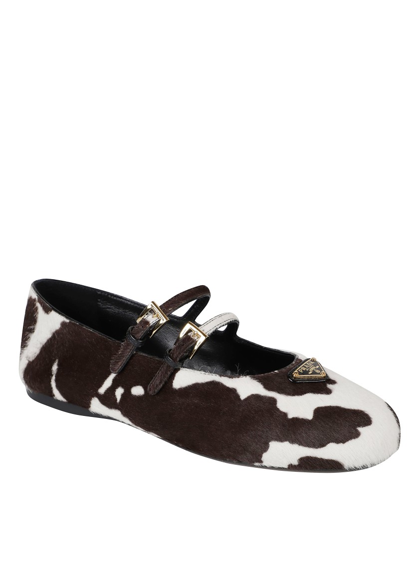Prada Pointed Toe Flat Shoes In Brown