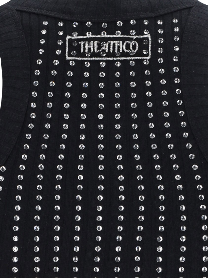 Shop Attico The Crystal Tank Top – Black