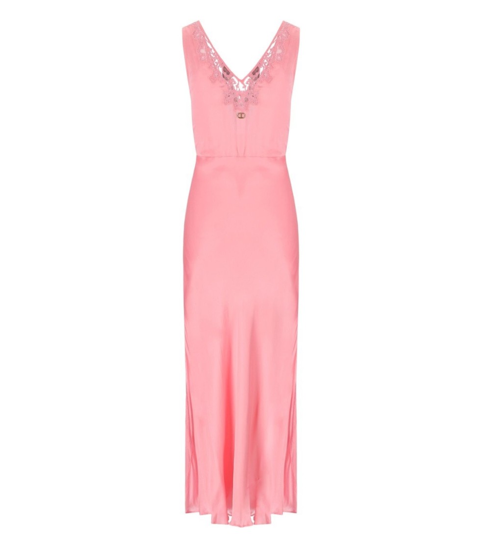 Shop Twinset Twin-set Peach Slip Dress In Pink