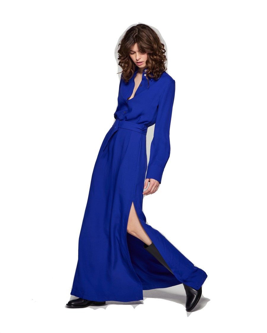 Serena Bute Classic Shirt Dress In Blue