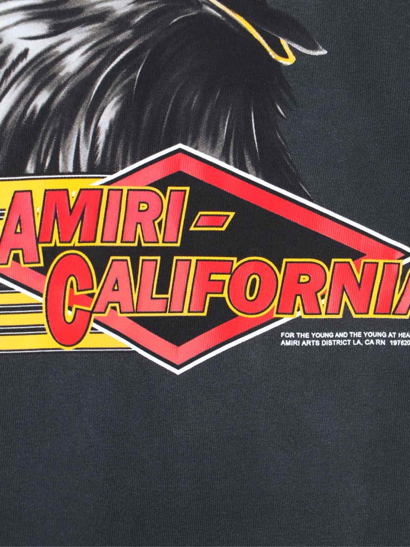 Amiri Mens Black Eagle Graphic-print Cotton-jersey T-shirt