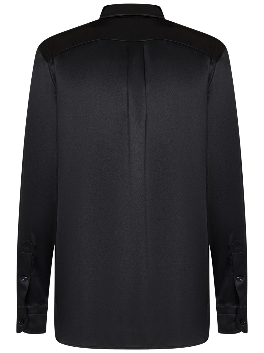 Tom Ford Camicia In Seta Con Dettaglio Plissettato In Black