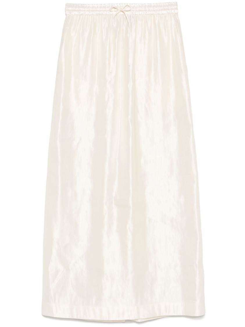 Shop Loulou Studio Ecru Satin Maxi Skirt In Neutrals