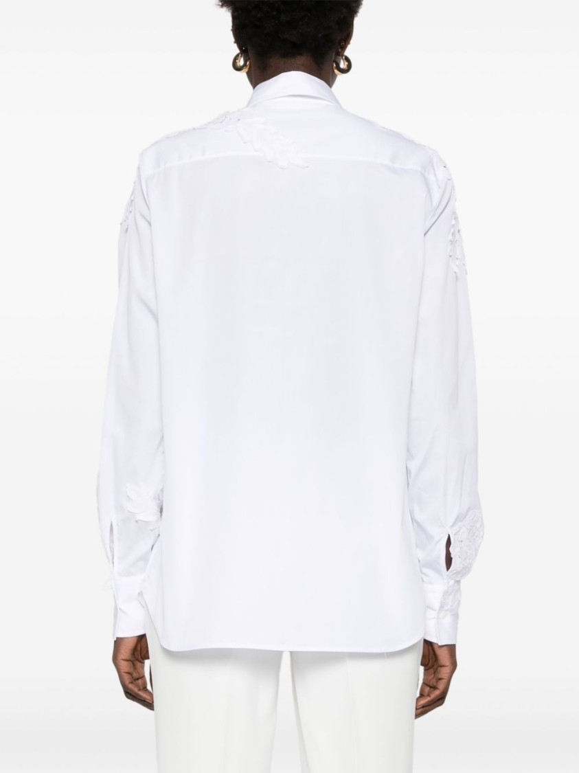 Ermanno Scervino Lace-panelling Poplin Shirt In White