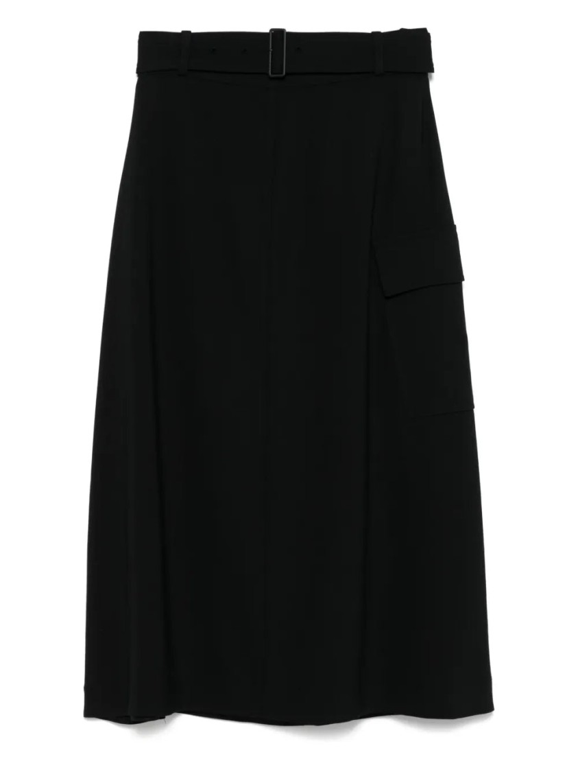 Joseph Pernette Midi Skirt With Concealed Fastening In Black