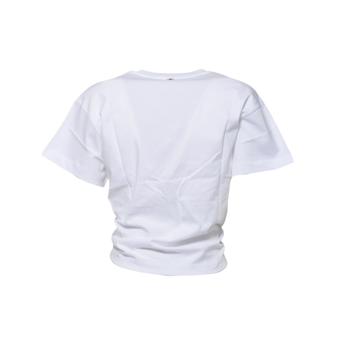 Shop Rabanne White Cotton Piercing Cropped T-shirt