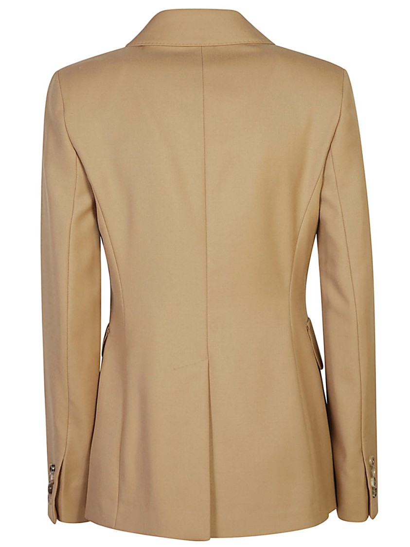 Max Mara Cotton Crepe Double Breasted Jacket In Brown